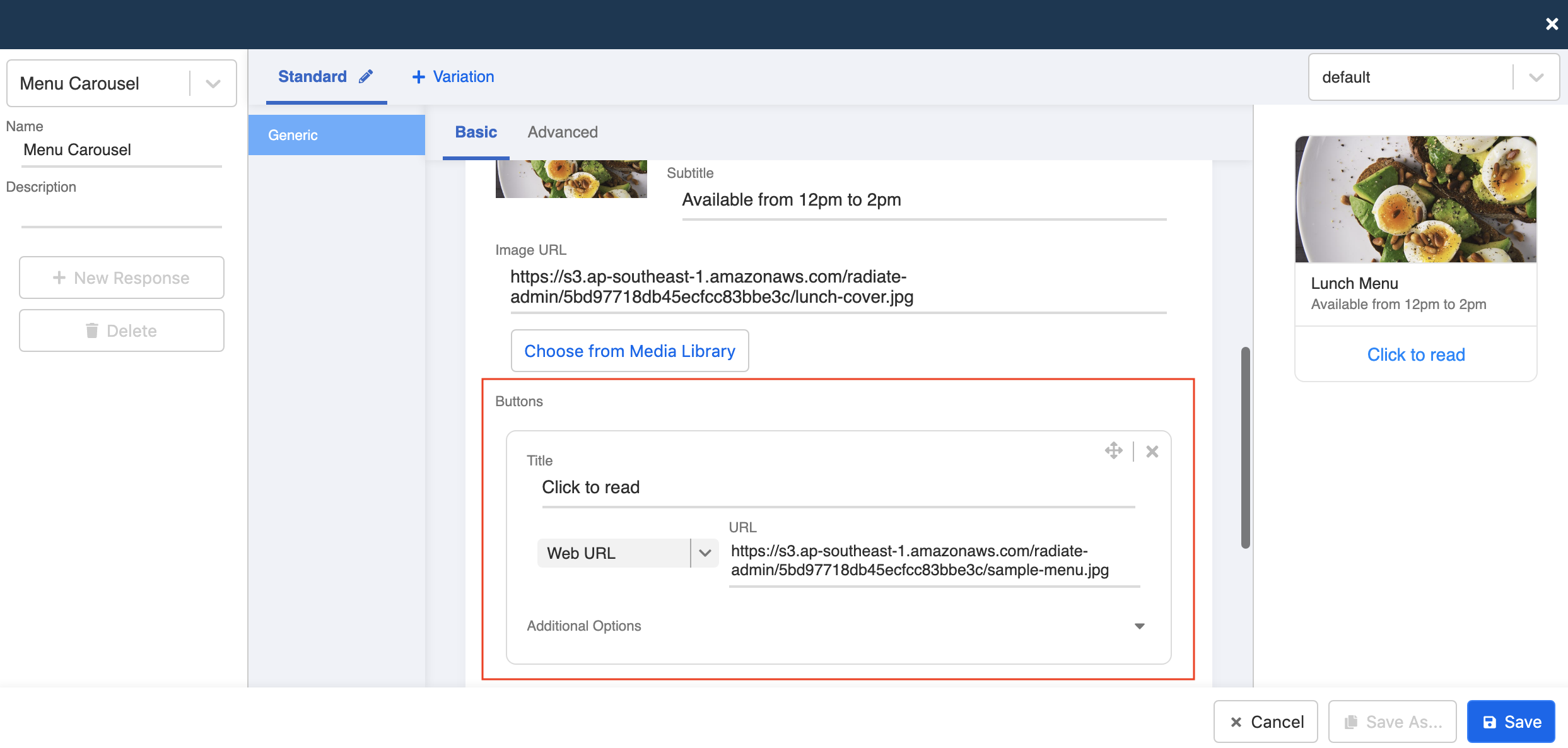 Successfully added lunch cover
